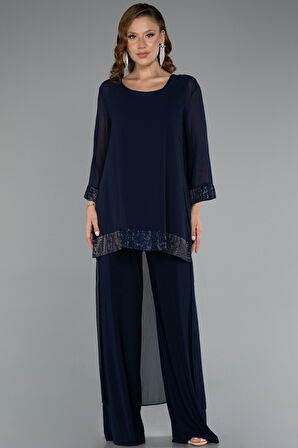 Kapri Kol Şifon Büyük Beden Abiye Tulum ABT083