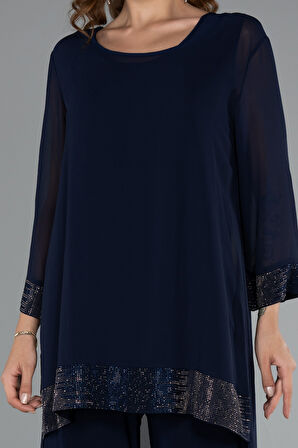 Kapri Kol Şifon Büyük Beden Abiye Tulum ABT083