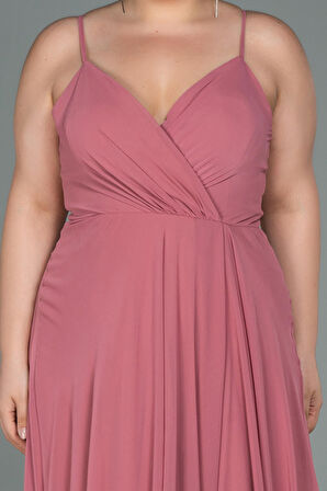 Yırtmaçlı Uzun Şifon Büyük Beden Abiye ABU1324