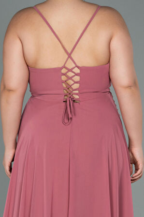 Yırtmaçlı Uzun Şifon Büyük Beden Abiye ABU1324