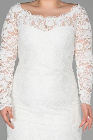 Güpür Uzun Kol Büyük Beden Abiye ABU1574