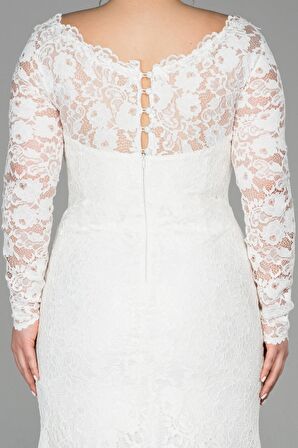 Güpür Uzun Kol Büyük Beden Abiye ABU1574