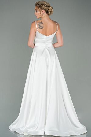 Uzun İp Askılı Saten Elbise ABU1601