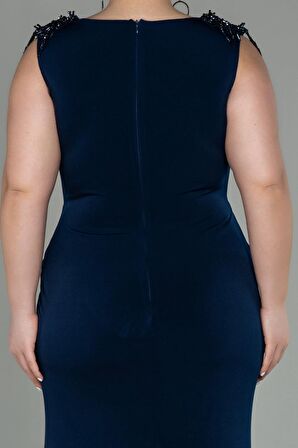 Kolsuz Yırtmaçlı Uzun Büyük Beden Abiye ABU2854