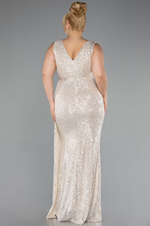 Kolsuz Uzun Pullu Büyük Beden Abiye ABU3194