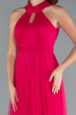 Halter Yaka Uzun Abiye Elbise ABU3252