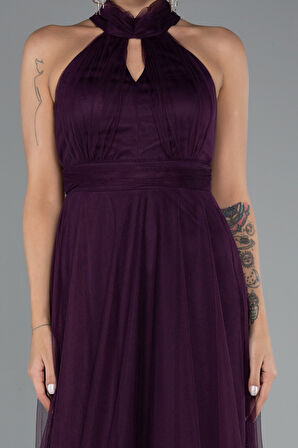 Halter Yaka Uzun Abiye Elbise ABU3252