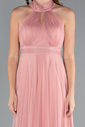 Halter Yaka Uzun Abiye Elbise ABU3252