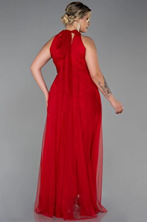 Halter Yaka Uzun Büyük Beden Abiye ABU3253