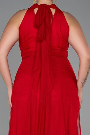 Halter Yaka Uzun Büyük Beden Abiye ABU3253