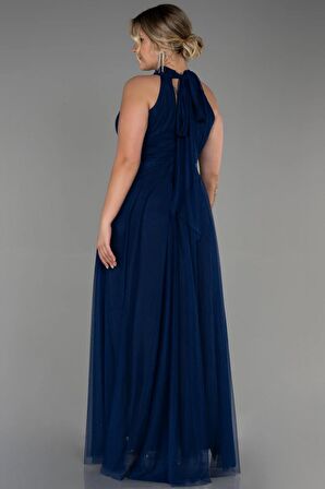 Halter Yaka Uzun Büyük Beden Abiye ABU3253