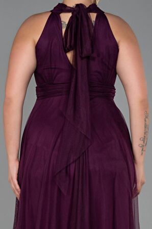Halter Yaka Uzun Büyük Beden Abiye ABU3253