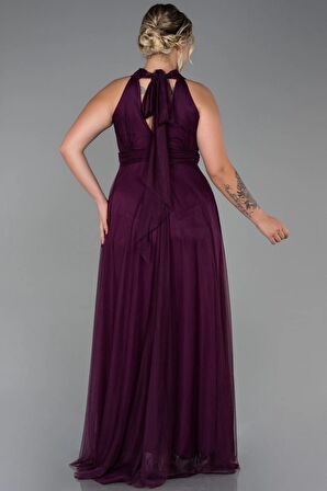 Halter Yaka Uzun Büyük Beden Abiye ABU3253