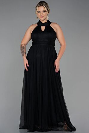Halter Yaka Uzun Büyük Beden Abiye ABU3253