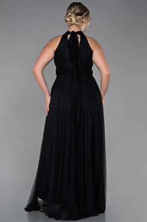 Halter Yaka Uzun Büyük Beden Abiye ABU3253