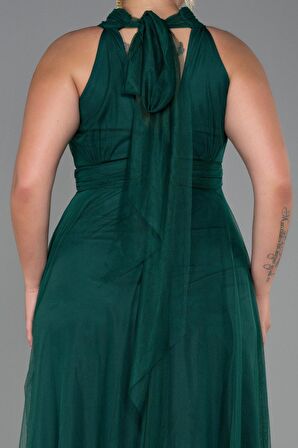 Halter Yaka Uzun Büyük Beden Abiye ABU3253