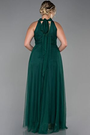 Halter Yaka Uzun Büyük Beden Abiye ABU3253