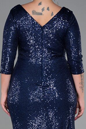 Kapri Kol Uzun Pullu Büyük Beden Abiye ABU3258