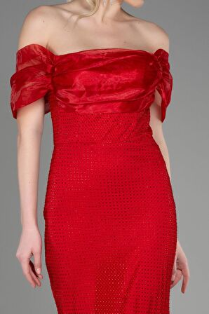 Kayık Yaka Uzun File Balık Abiye ABU3769