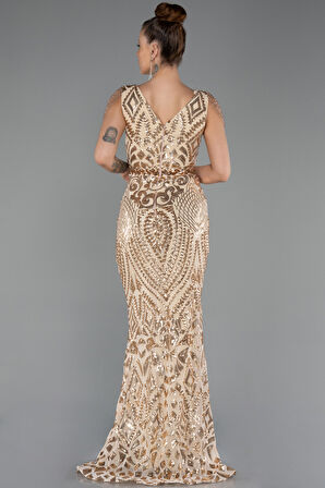 V Yaka Uzun Pullu Balık Abiye ABU3842