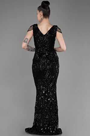 V Yaka Uzun Pullu Balık Abiye ABU3842