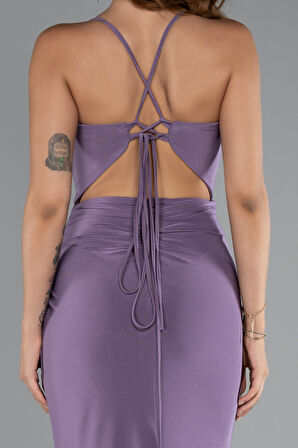 Bacak Ve Sırt Dekolteli Uzun Abiye ABU3949