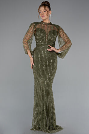 Taş İşlemeli Uzun Özel Tasarım Abiye ABU3981