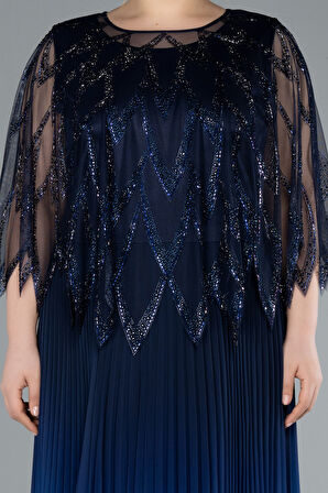 Şal Detay İki Parça Uzun Büyük Beden Abiye ABU4633