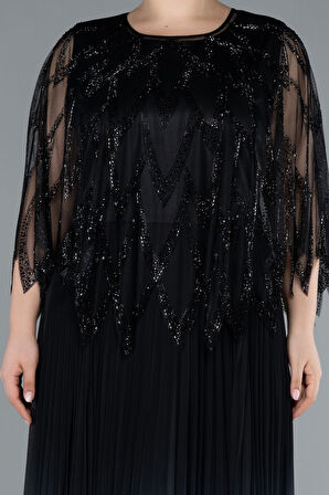 Şal Detay İki Parça Uzun Büyük Beden Abiye ABU4633