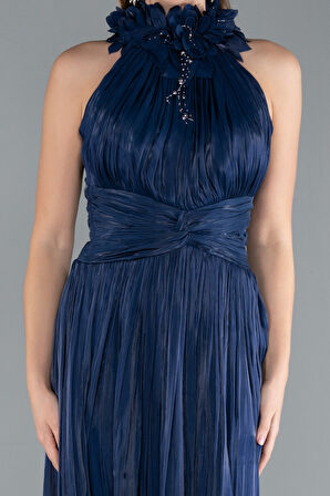 Halter Yaka Uzun Şifon Abiye Elbise ABU4811