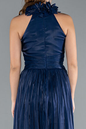 Halter Yaka Uzun Şifon Abiye Elbise ABU4811