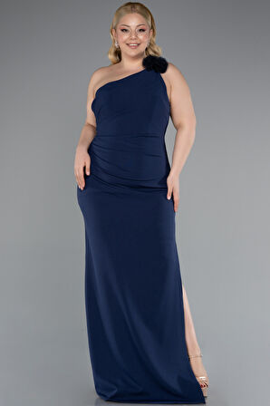 Tek Omuz Yırtmaçlı Uzun Büyük Beden Abiye ABU4892