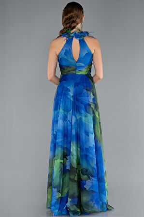 Bacak Dekolteli Empirme Uzun Mezuniyet Elbisesi ABU4901