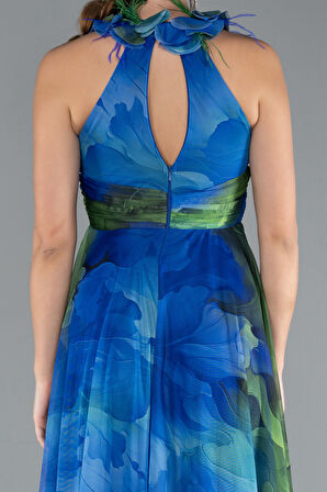 Bacak Dekolteli Empirme Uzun Mezuniyet Elbisesi ABU4901