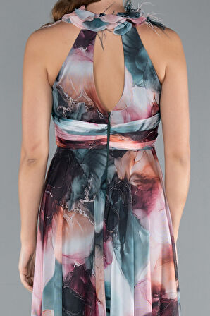 Bacak Dekolteli Empirme Uzun Mezuniyet Elbisesi ABU4901