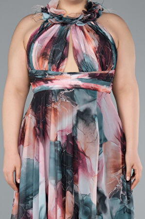 Empirme Uzun Büyük Beden Mezuniyet Elbisesi ABU4902