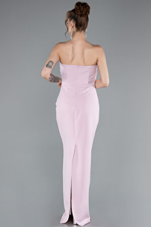 Taşlı Straplez Yaka Uzun Balık Abiye Elbise ABU4988