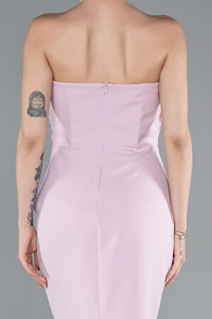 Taşlı Straplez Yaka Uzun Balık Abiye Elbise ABU4988