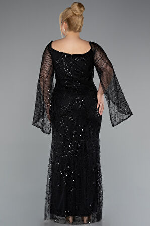 Uzun Kol Boncuklu Büyük Beden Abiye ABU5067