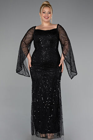 Uzun Kol Boncuklu Büyük Beden Abiye ABU5067