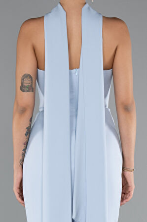 Straplez Şal Aksesuarlı Uzun Balık Abiye ABU5097