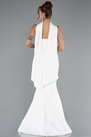 Straplez Şal Aksesuarlı Uzun Balık Abiye ABU5097