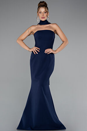 Straplez Şal Aksesuarlı Uzun Balık Abiye ABU5097