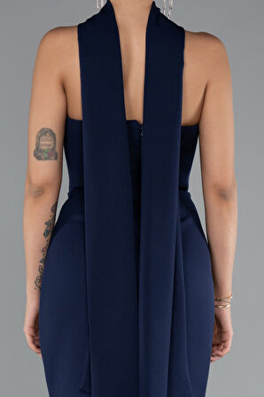 Straplez Şal Aksesuarlı Uzun Balık Abiye ABU5097