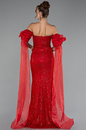 Straplez Uzun Dantel Özel Tasarım Abiye ABU5102