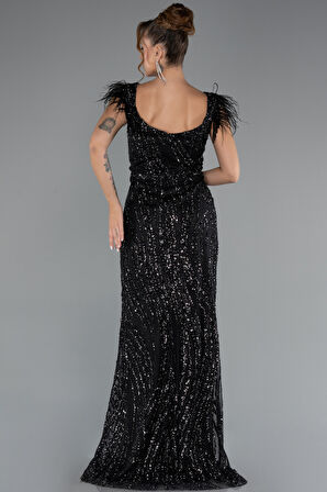 Kısa Kol V Yaka Taşlı Uzun Büyük Beden Abiye ABU5182