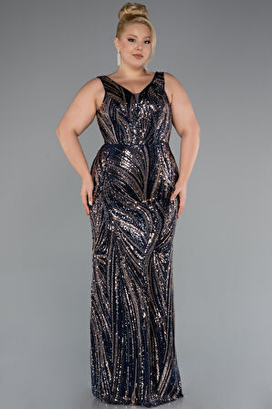 Kolsuz Boncuklu Uzun Büyük Beden Abiye ABU5189