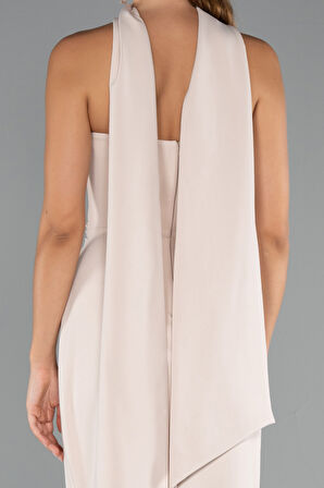 Straplez Balen Korse Şallı Uzun Abiye Elbise ABU5216