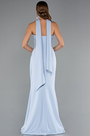 Straplez Balen Korse Şallı Uzun Abiye Elbise ABU5216