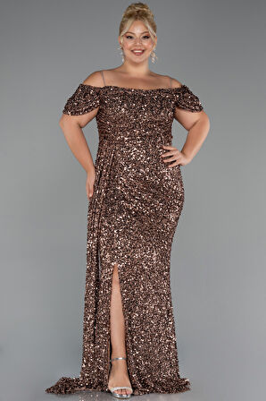 Kuyruklu Uzun Pul Payet Büyük Beden Abiye ABU5232